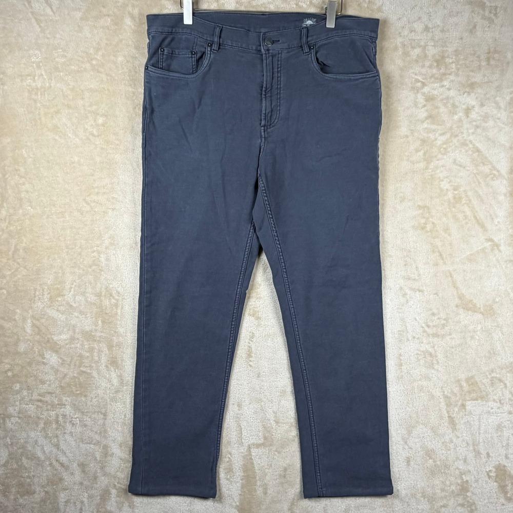 Faherty Brand Mens Movement 5-Pocket Pants Charcoal Gray Slim Straight Size 36